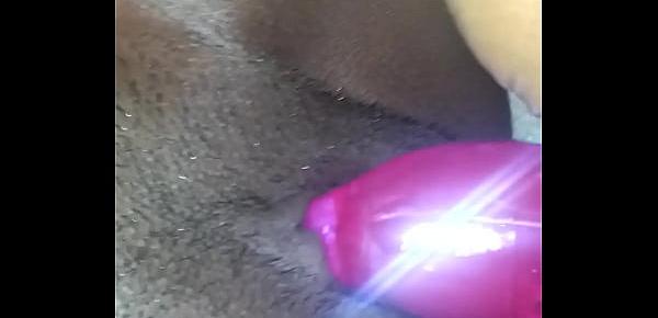  Ex ebony girlfriend playing with vibrator and sucks my cock